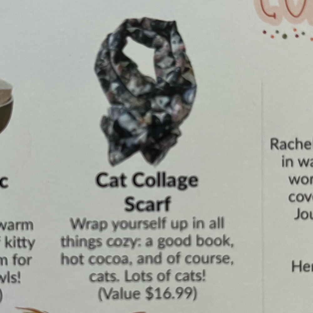Cat Collage Scarf, NWT